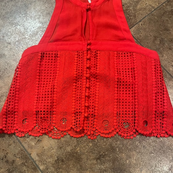 Free People Rory Crochet Overlay Boxy Crop Tank Size‎ XS - Picture 5 of 9